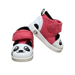 Ikiki Panda Squeaky Shoes Size 3 – Pink Toddler Velcro Sneakers Character Noise